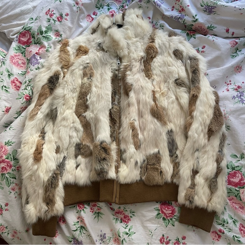 Vintage wilson’s leather rabbit fur jacket